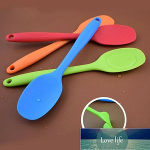 5 utensili da cucina in grado di colore Cucchiaio da minestra a manico lungo in silicone Accessori per posate in silicone da cucina in tinta unita