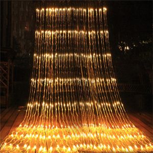 Strängar 320 LED -strängljus Vattentät meteor dusch regn vattenfall lampa julbelysning dekoration gardin fairy för rum