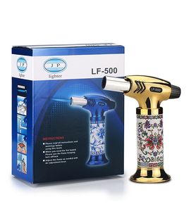 Luxo Tocha Charuto Charuto Gás De Porcelana Isqueiro Para Acampar Churrasco Ao Ar Livre Metal Solda Assando Soldadura Cl-500 Butano Scorch Isqueiros Jet Flame