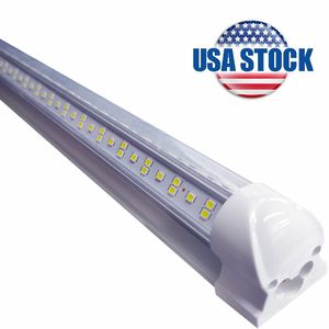 V-formade T8 LED-butiker Ljus Integrerade LED-lampor Lampor Farmaturer Row LED-lager i USA 144W takbutik belysning