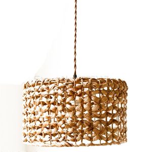 Lâmpada cobre tons pingente luzes estilo country hand-woven seaweed candelabro para a sala de estar