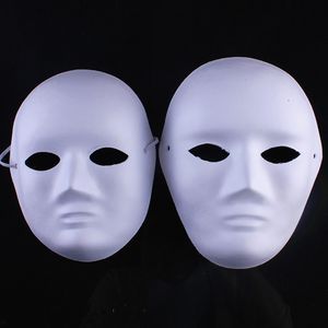 Halloween Full Face Masks för Vuxna DIY Massa Gipsad Papper Blank Partihandel Män Kvinnor Plain Party Mask