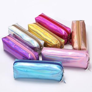 Pencil Bags Iridescent Laser Case Quality PU School Supplies Stationery Gift Pencilcase Cute Box Creative Tools