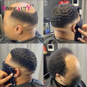 10mm homens encaracolados peruca europeu virgem humana cabelo toupee transparente pele fina pu macho prótese sistema de substituição