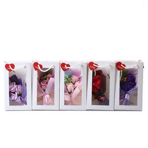 Handmade Soap Foam Roses In Gift Box Fake Flower Artificial Valentine Wedding Birthday Mothers Day Gifts for Women