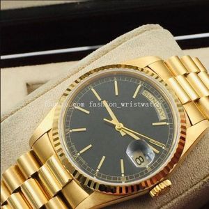 Erkekler 118239 41mm Asya 2813 Mekanik Otomatik Siyah Dial Gold Paslanmaz Çelik Bilezik Moda Kol saatleri Orijinal Kutu