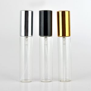 Garrafa de perfume de vidro transparente portátil de 5ml 10ml 15ml com os recipientes cosméticos vazios da bomba do pulverizador para o curso