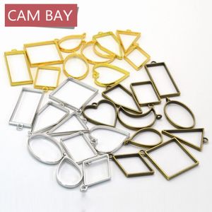30pcs Mixed Colors Pendant Setting Round Square Frame Charms Metal Gold Bronze Circle Bezel for DIY Jewelry Making Handmade UV Resin Craft Findings Supplier
