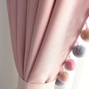 Curtain & Drapes Curtains For Living Dining Room Bedroom Customized Pink Children's Cloth Princess Wind Shading Cotton Linen Girl Heart