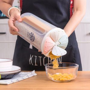 Bottiglie di stoccaggio Barattoli Serbatoio da cucina A prova di umidità Sigillato Grano domestico Scatola di plastica trasparente Strumento giapponese semplice