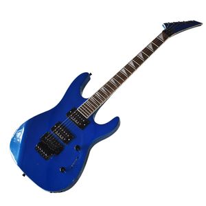 Outlet di fabbrica-6 corde Chitarra elettrica blu metallizzata con floyd rosa, tastiera in palissandro