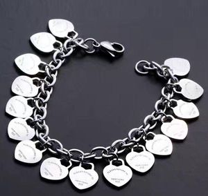 10AAA High quality trend brand titanium steel gold rose sier heart shaped bracelet for friends party and fashion couple gift