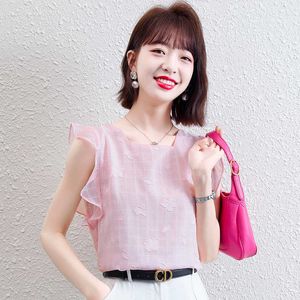 Yaz Kore Şifon Kadın Bluzlar Ofis Lady Gömlek Zarif Moda Gömlek Artı Boyutu Blusas Femininas Elegante Kadın Top 210531