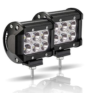 Barra de luz led para trabalho, 18w, para motocicleta, trator, barco, off road, 4x4, caminhão, suv, atv, lâmpada de neblina, 4 polegadas, 12 volts, holofote para carro