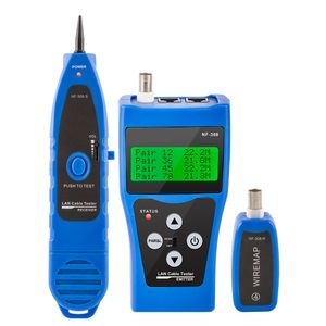 FreeShipping NF-308 Misura la lunghezza del cavo LAN di rete Cavi Test di continuità Wire Tracker RJ45 RJ11 Tester per cavi Ethernet Blu