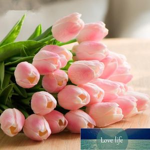 Dekorativa Blommor Kransar Multi-Color Pu Touch Home Floral Decor Mini Tulip Bouquet Artificial Flower Bunch