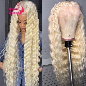 613 Blonde Deep/Water Wave Frontal Wigs For Black Women Brazilian Long Wavy Synthetic None Lace Front Wig