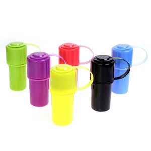 Fumo di plastica colorata a base di erbe secche Barattolo di tabacco Grind Spice Miller Grinder Crusher Preroll Rolling Roller Portasigarette Custodia portatile Impermeabile DHL Free