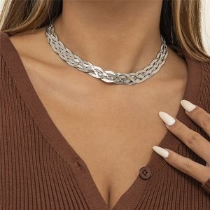 Unik Unisex Twisted Snake Kopparkedja Halsband för kvinnor Flygplan Clavicle Link Choker Smycken Bijoux Nyårsgåvor