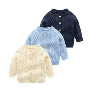 Children's Outerwear Kids Boys Sweaters Kniited Cardigan Baby Girls Boys Autumn Winter Coat Toddler Knitted Clothing Y1024