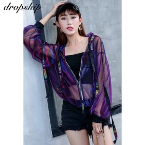 Mantel Frauen Jacken Harajuku Mäntel Und Jacke Streetwear Windjacke Lose Band Baseball Uniform Sonne Sommer