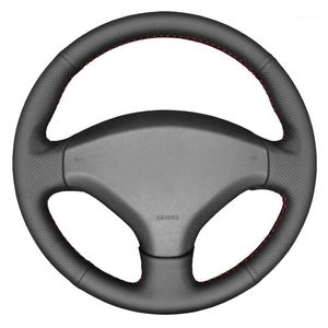 Steering Wheel Covers Black Artificial Leather Hand-Stitched Car Cover For 308 2007-2013 3008 2011-2022 408 2010-2014