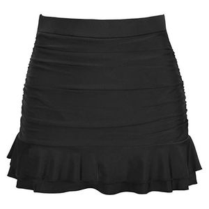 High Waist Skirts Womens Autumn Winter Solid Pleated Skirt Dance Cute Girl Black Female Ruffles Swimwear 210708
