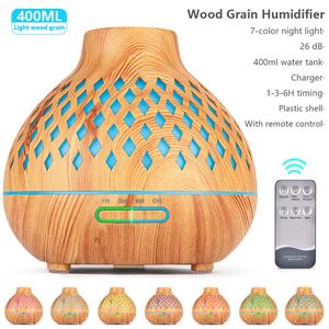 400ML Ultrasonic Electric Aroma Diffuser Xiomi Air Humidifier Aromatherapy Mist Maker Remote Control Essential Oil 210724