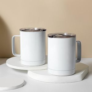 12oz de sublimação em branco canecas de aço inoxidável de aço inoxidável xícaras de café duplo de parede portátil de vácuo TOVBLERS 10 pcs Free DHL Navio HH21-