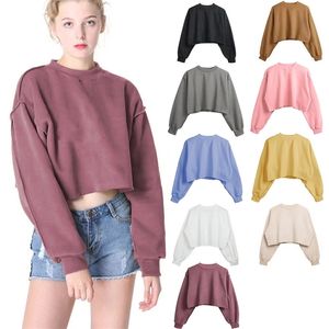 Thick Women Sweatshirt Hoodie Casual Loose Long Sleeve Oversized Streetwear Crop For Girls Plus Size M30375 210803