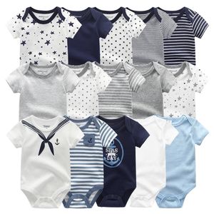 2021 Unisex 5PCS Girl Cotton Bodysuits Newborn Boy Clothes Cartoon Print Girls Baby Clothing Ropa Bebe 210309