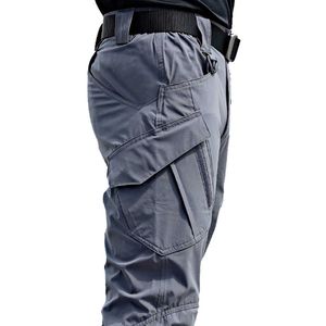 Herren Taktische Hosen Mehrere Taschen Elastizität Militär Urban Tacitcal Hosen Männer Slim Fat Cargo Pant 5XL 210616