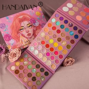 Luxo Handaiyan 84 cores glitter maquiagem paleta de sombra blush destacar 12Sets / lote dhl