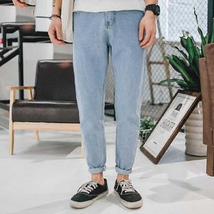 Moda 2020 primavera autunno jeans letterari di colore chiaro lavaggio pantaloni larghi da uomo giovane Hip Hop Harem denim Jeans alla caviglia da cowboy X0621