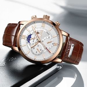 2021 Lige Watches Mens Top Brand Luxury Clockカジュアルレース24時間ムーンフェーズメン