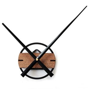 3D Aufkleber Stille Große Uhr Modernes Design Big Pointer Klassische DIY Uhren Holz Wand Uhr Für Schlafzimmer Wohnkultur 210310