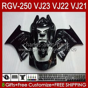 OEM SUZUKI RGVT RGV 250 CC RGV250 SAPC VJ23 Cowling RGV-250cc Vücut 107HC.72 stok Tüm Siyah RGVT-250 VJ 23 RGV-250 Panel 97 98 RVG250 250cc 1997 1998 Fairing Kiti