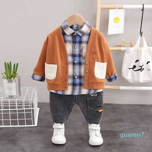 2021 moda criança terno de inverno bebê roupas roupas para meninos casaco de roupa + camisa + calça 3 peças set para 1-4 anos de idade g0923