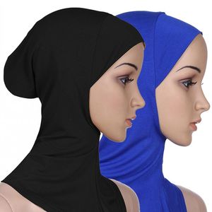 Ropa étnica Mujer Lady Ninja Cubierta de cabeza Algodón Musulmán Pañuelo interno Hijab Caps islámico Sujetador Bufanda Sombrero Cap Hone Bonnet