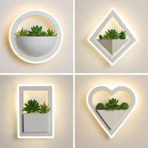 Vägglampa 10W Modern LED Acrylic Bedside Light With Planter Fixture Home Decor for Bedroom Surface Mounted Sconce