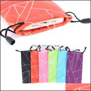 Sunglasses Cases & Bags Eyewear Aessories Fashion Mti-Functional Soft Cloth Cleaning Optical Glasses Case Container Glass Pouch Bag Drop Del