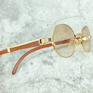 Runda solglasögon män mode vintage trä solglasögon kvinnor tillbehör lyxdesigner franska nyanser eyewear trending produkt