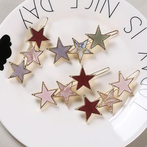 Wholesale star clips resale online - Hair Clips Barrettes Ladies Hollow Glittering Star Shaped Hairpins For Girls Students EA