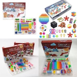 Nieuwste Silicone Blind Box Set Party Gunst Geschenken Volwassen Kinderen Speelgoed Xmas Gift Fidget Toy Christmas Advent Kalender SD H1