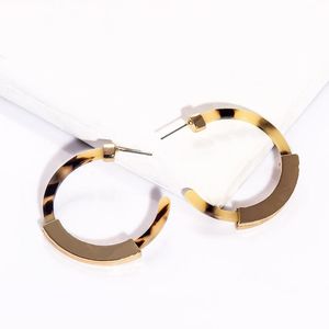 Hoop Huggie Mode Offene Runde Kreis Ohrringe Frauen Acryl Schildpatt Harz Aussage Ohrring Hoops Einfache Geometrie Schmuck