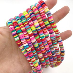 Flat Round Polymer Clay Beads Chip Disk Loose Spacer Handmade Bead For DIY Jewelry Making Bracelet Finding 350pcs lot 6mm