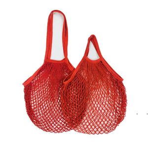 borsa in rete di cotone borsa della spesa riutilizzabile borsa della spesa lunga manico corto in rete di cotone borsa per appendere frutta e verdura CCD8007