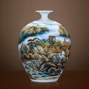 Вазы Jingdezhen Masters Ручная роспись гостиной украшения украшения украшения китайский пейзаж картины портретов керамической вазы