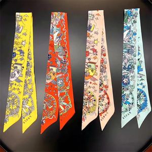 Scarves Design Spring Scarf Women Skinny Silk Womeluxury Brand Bag Neck Hair Letter Foulard Headband 51