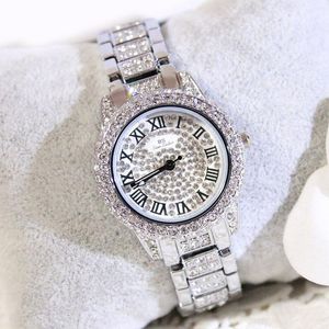 Relojes de pulsera Seyrnow Watches for Women Diamonds Style Silver Quartz Watch Roman Numerals Dial Relk Ladies Relogio Feminino